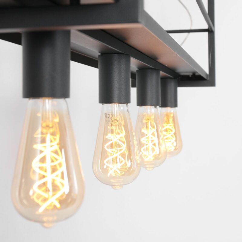 Zwarte hanglamp Buckley  2983ZW met plateau en 4 x een E27 fitting - Afbeelding 10