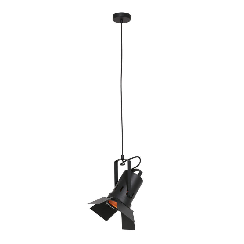 Zwarte hanglamp Carree 3379ZW met grote E27 fitting
