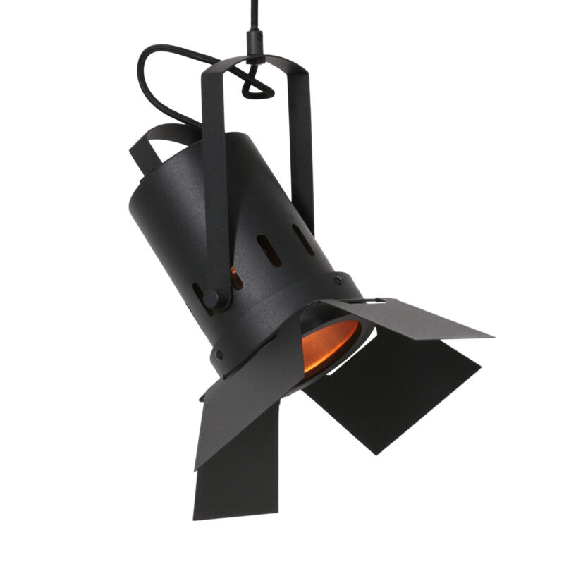 Zwarte hanglamp Carree 3379ZW met grote E27 fitting - Afbeelding 11
