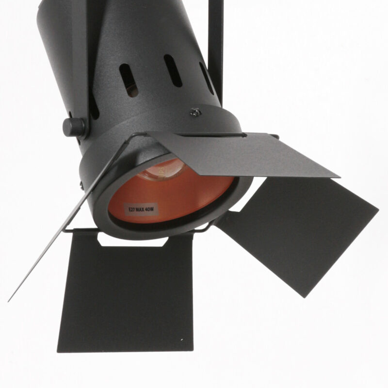 Zwarte hanglamp Carree 3379ZW met grote E27 fitting - Afbeelding 3