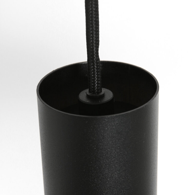 Zwarte hanglamp Flinter 3328ZW met goudkleurige binnenkant en glas - Afbeelding 10