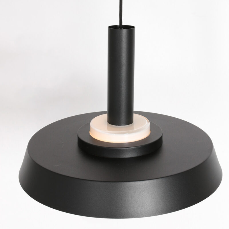 Zwarte hanglamp Flinter 3328ZW met goudkleurige binnenkant en glas - Afbeelding 13