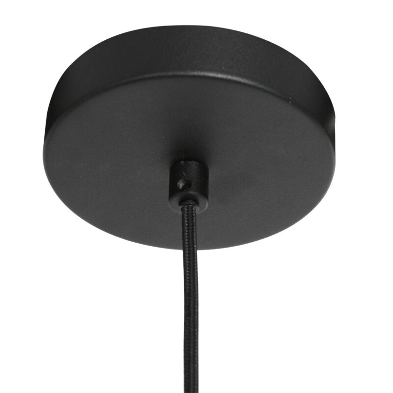 Zwarte hanglamp Flinter 3328ZW met goudkleurige binnenkant en glas - Afbeelding 15
