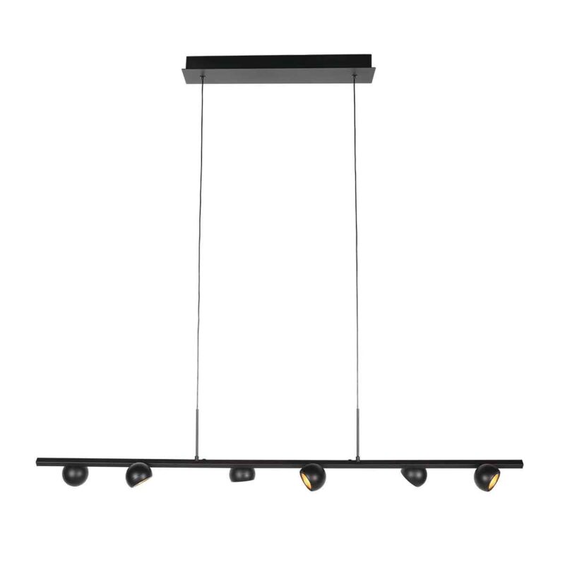 Zwarte hanglamp Marcadore 120cm breed 6 lichts - Afbeelding 7