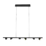 Zwarte hanglamp Marcadore 120cm breed 6 lichts