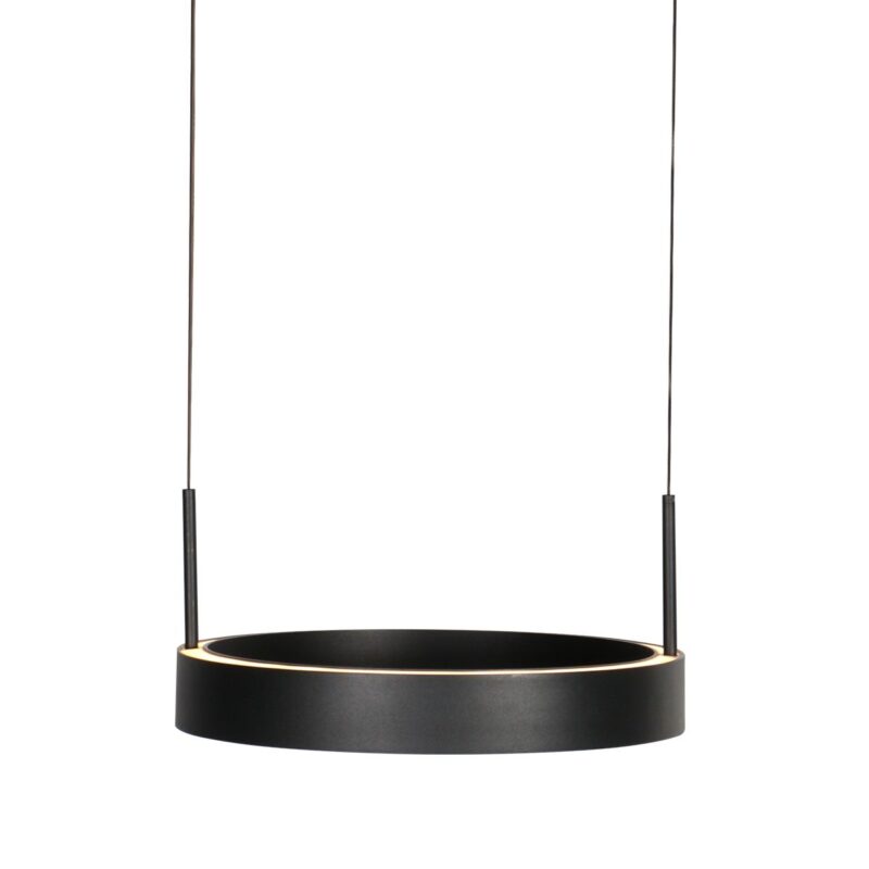 Zwarte hanglamp Mykty 4204 – Twee zwevende cirkels, individueel in hoogte verstelbaar, 6000 lumen, 2700K - Afbeelding 8