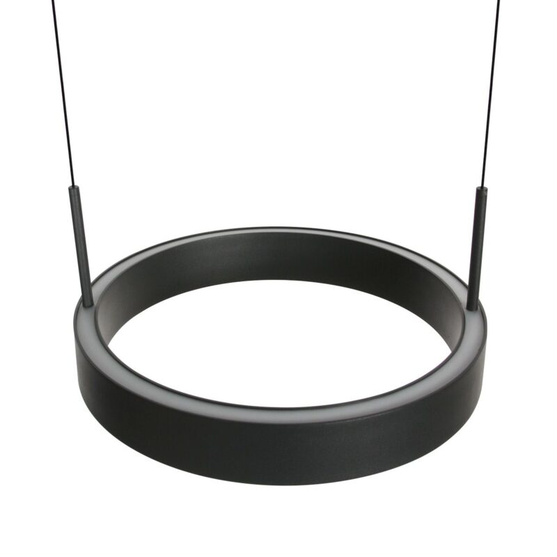 Zwarte hanglamp Mykty 4204 – Twee zwevende cirkels, individueel in hoogte verstelbaar, 6000 lumen, 2700K - Afbeelding 4