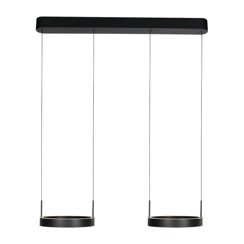 Zwarte hanglamp Mykty 4204 – Twee zwevende cirkels