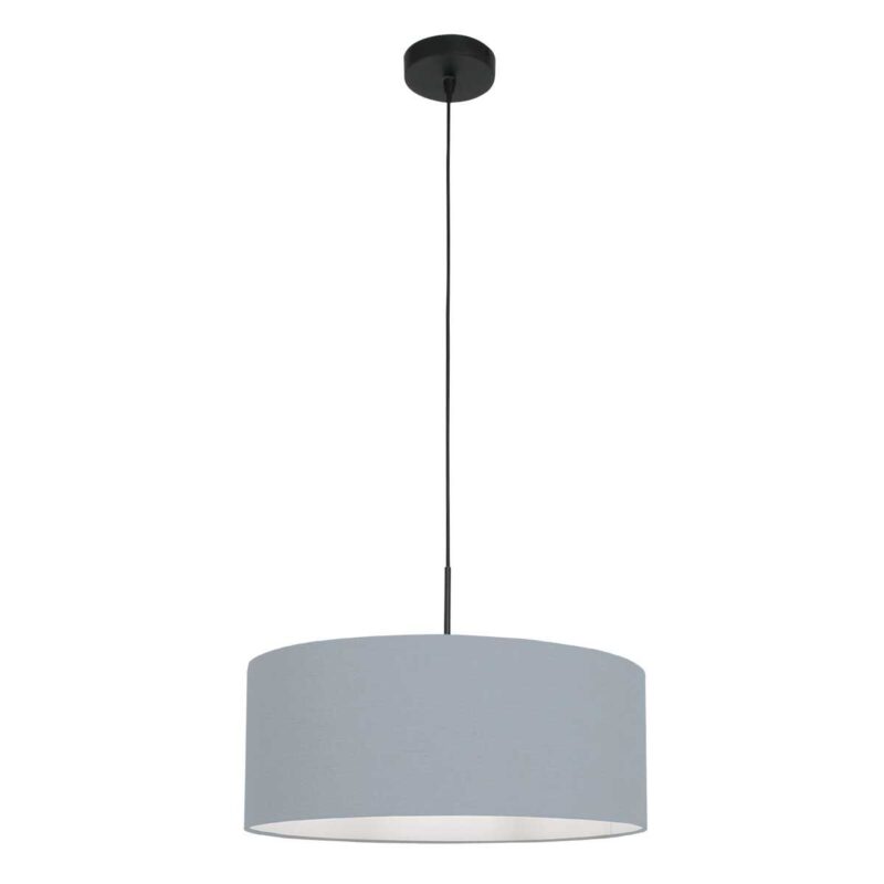 Zwarte hanglamp Sparkled Light 3924ZW met blauw grof linnen kap - Afbeelding 2