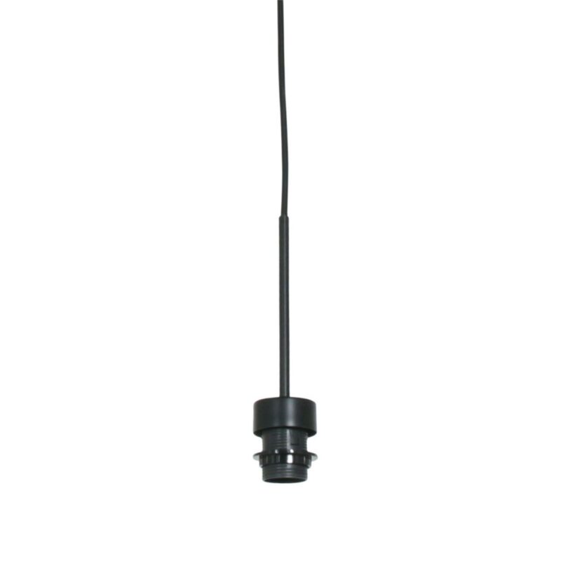 Zwarte hanglamp Sparkled Light 3924ZW met blauw grof linnen kap - Afbeelding 12