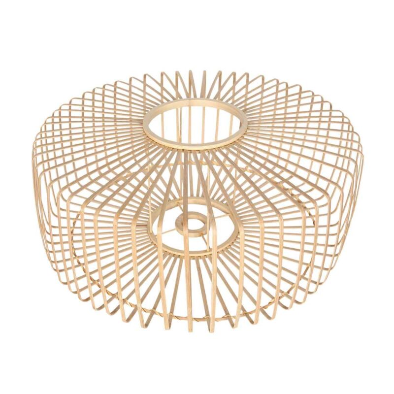 Zwarte hanglamp Sparkled Light 4152ZW met naturel bamboe kap - Afbeelding 6