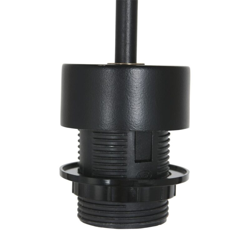 Zwarte hanglamp Sparkled Light 4184ZW met blank bamboe kap - Afbeelding 4