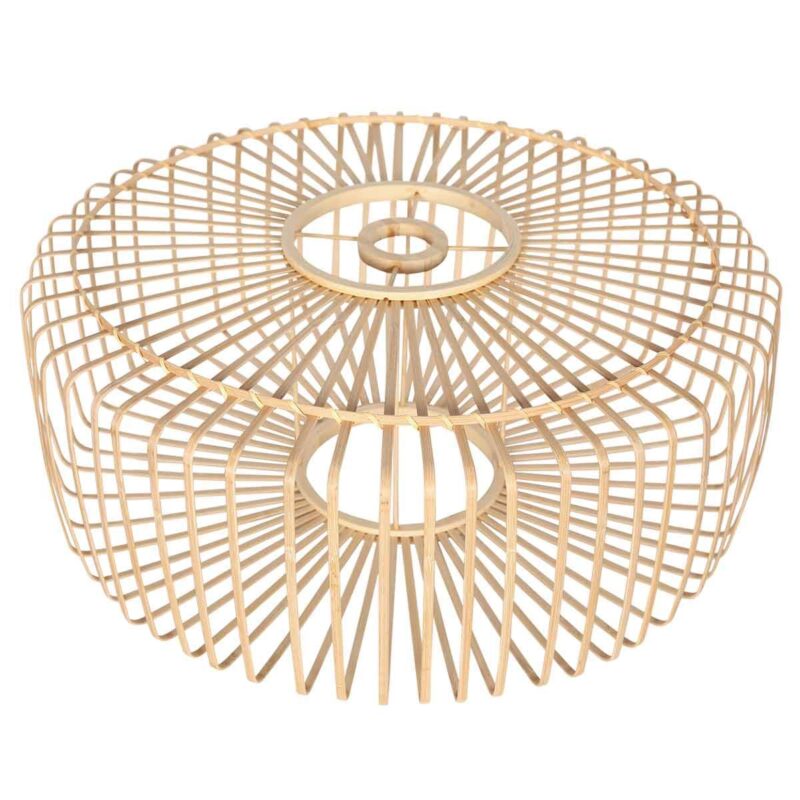 Zwarte hanglamp Sparkled Light 4184ZW met blank bamboe kap - Afbeelding 6