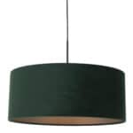 Zwarte hanglamp Sparkled Light 8156ZW met groen velours kap