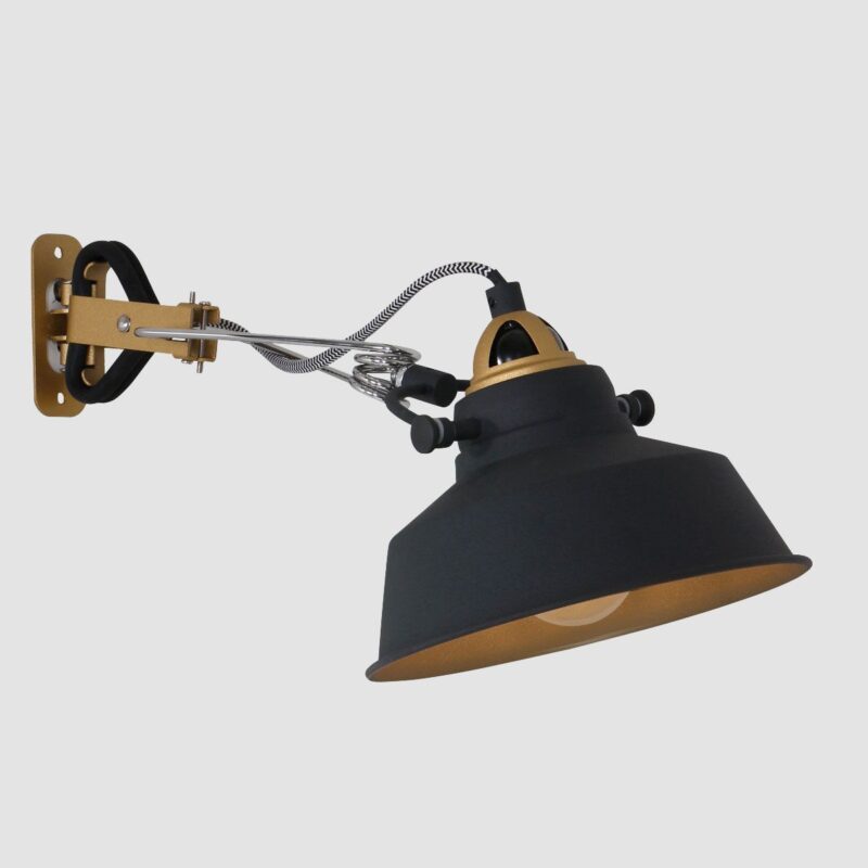 Zwarte klemlamp / wandlamp Nove 1320ZW met E27 fitting en schakelaar - Afbeelding 16