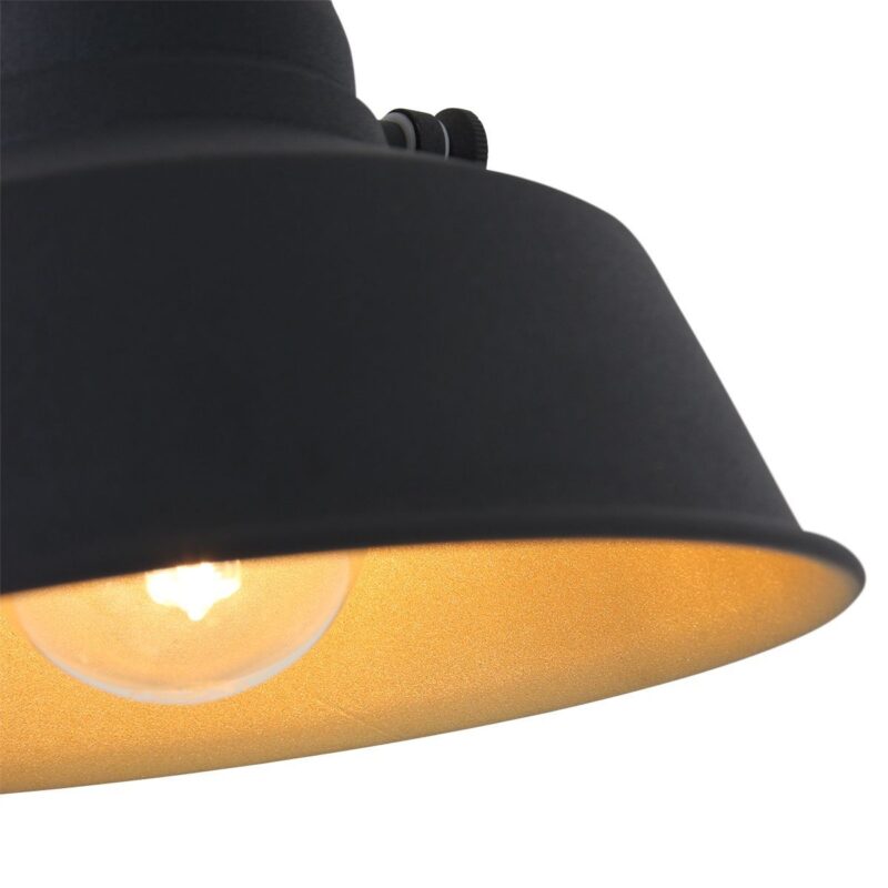 Zwarte klemlamp / wandlamp Nove 1320ZW met E27 fitting en schakelaar - Afbeelding 4