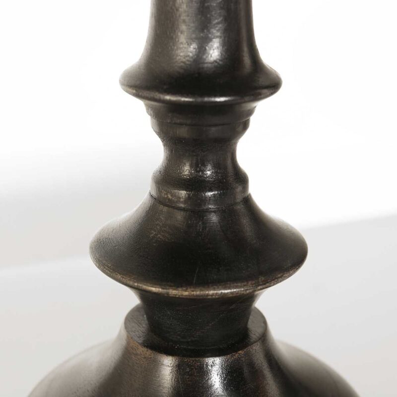 Zwarte lampenvoet Bois 3765ZW met naturel zwart bamboe lampenkap - Afbeelding 12