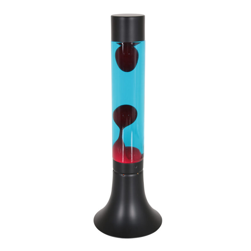Zwarte lavalamp Volcan 3117ZW met helder en rode vloeistof - Afbeelding 2