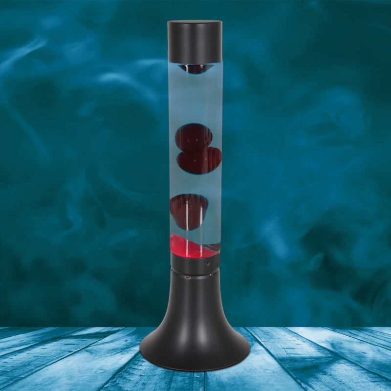 Zwarte lavalamp Volcan 3117ZW met helder en rode vloeistof - Afbeelding 3
