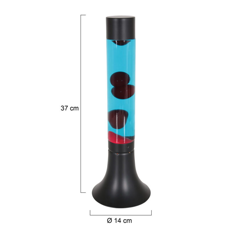 Zwarte lavalamp Volcan 3117ZW met helder en rode vloeistof - Afbeelding 7