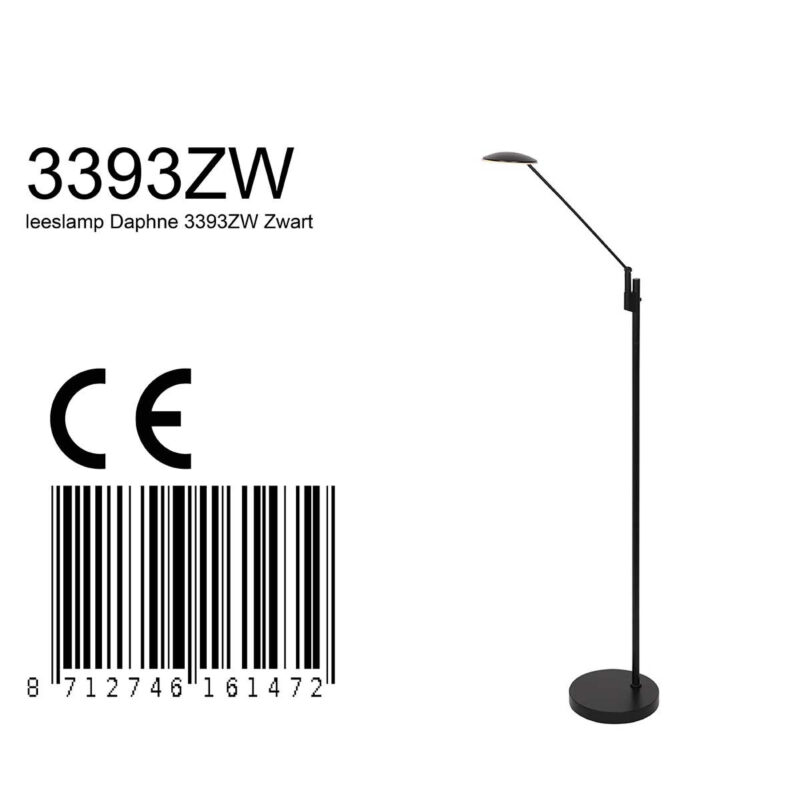 Zwarte leeslamp Daphne 3393ZW Lichtkleur instelbaar - Afbeelding 8