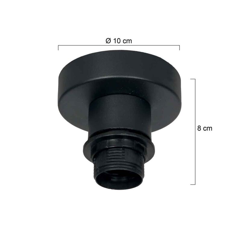 Zwarte plafondlamp Bloeba 4129ZW zonder lampenkap - Afbeelding 6