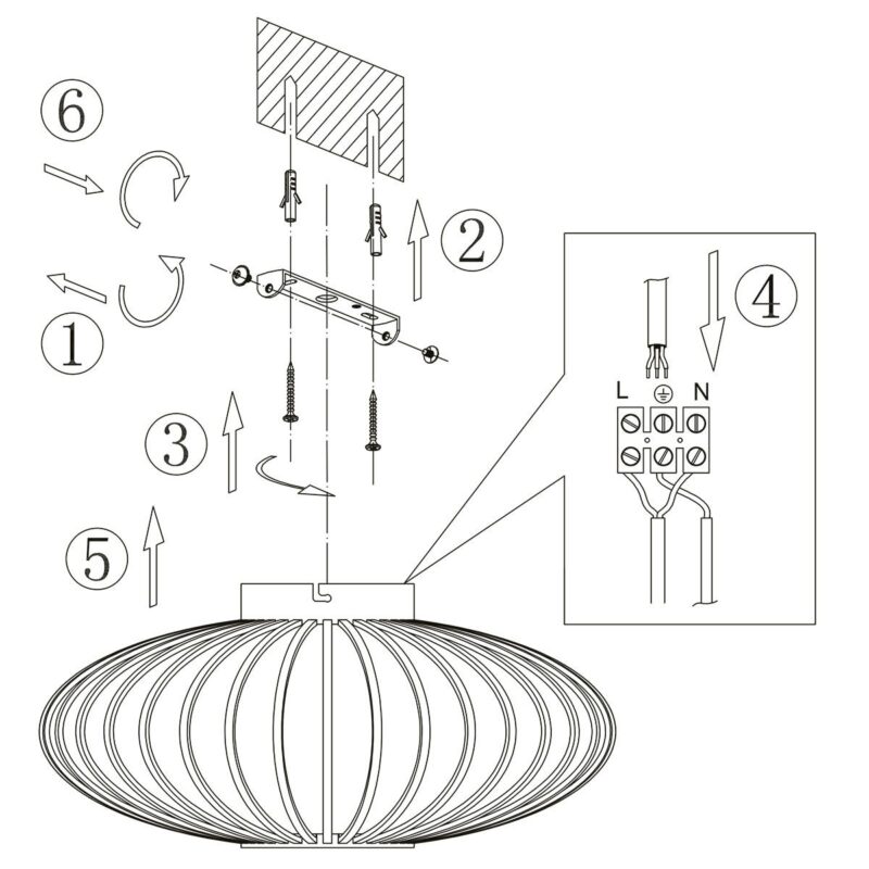 Zwarte plafondlamp Dunbar 3097ZW Ø40cm E27 fitting - Afbeelding 9