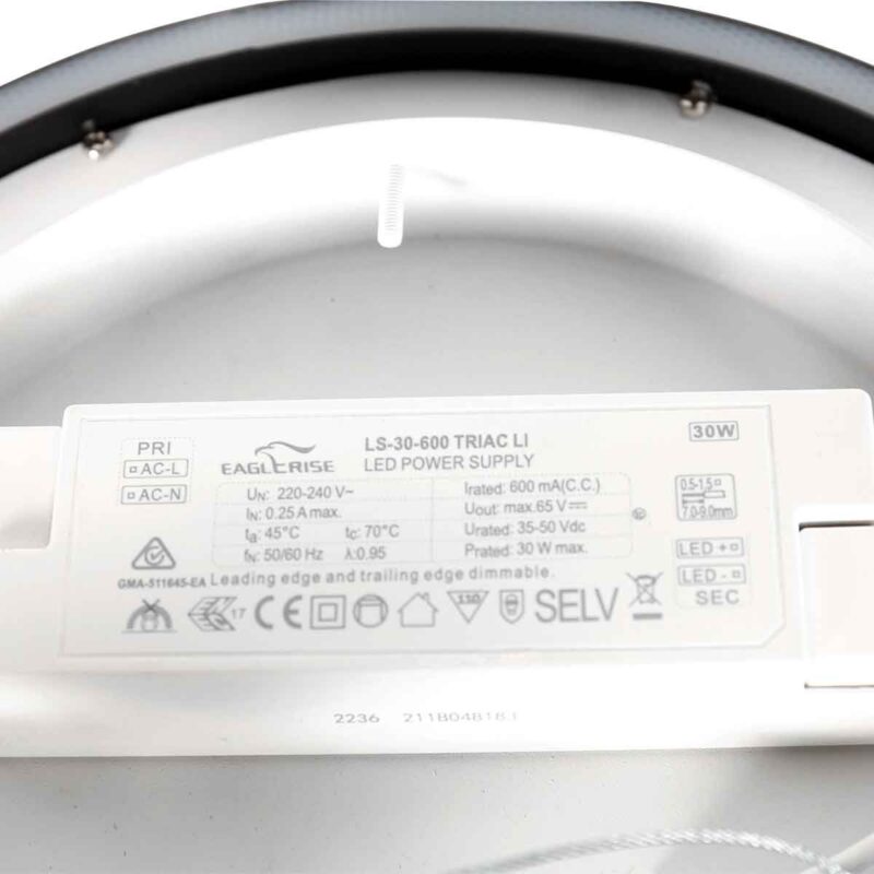 Zwarte plafondlamp Ringlux 4134ZW Ø30CM 2500 Lumen - Afbeelding 11