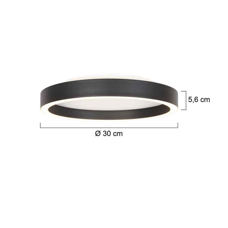 Zwarte plafondlamp Ringlux 4134ZW Ø30CM 2500 Lumen - Afbeelding 8