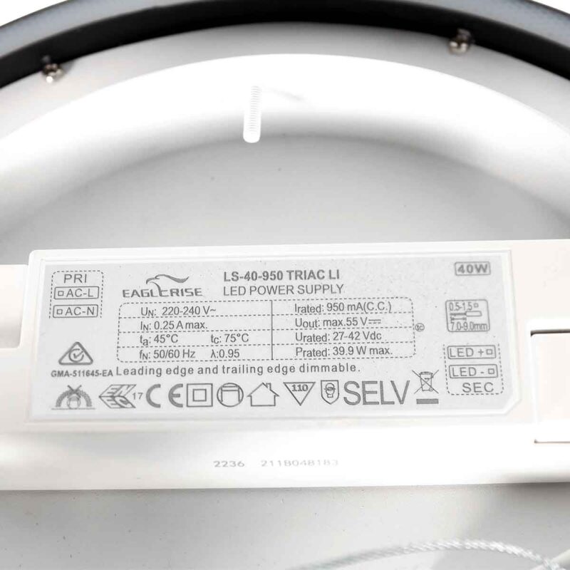 Zwarte plafondlamp Ringlux 4135ZW Ø40CM 3600 Lumen - Afbeelding 11