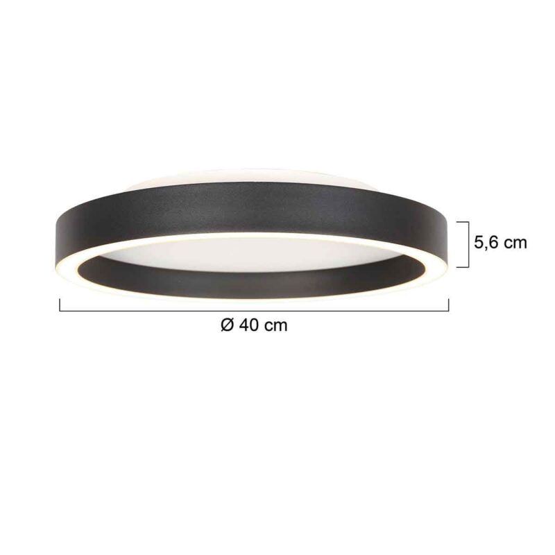 Zwarte plafondlamp Ringlux 4135ZW Ø40CM 3600 Lumen - Afbeelding 8