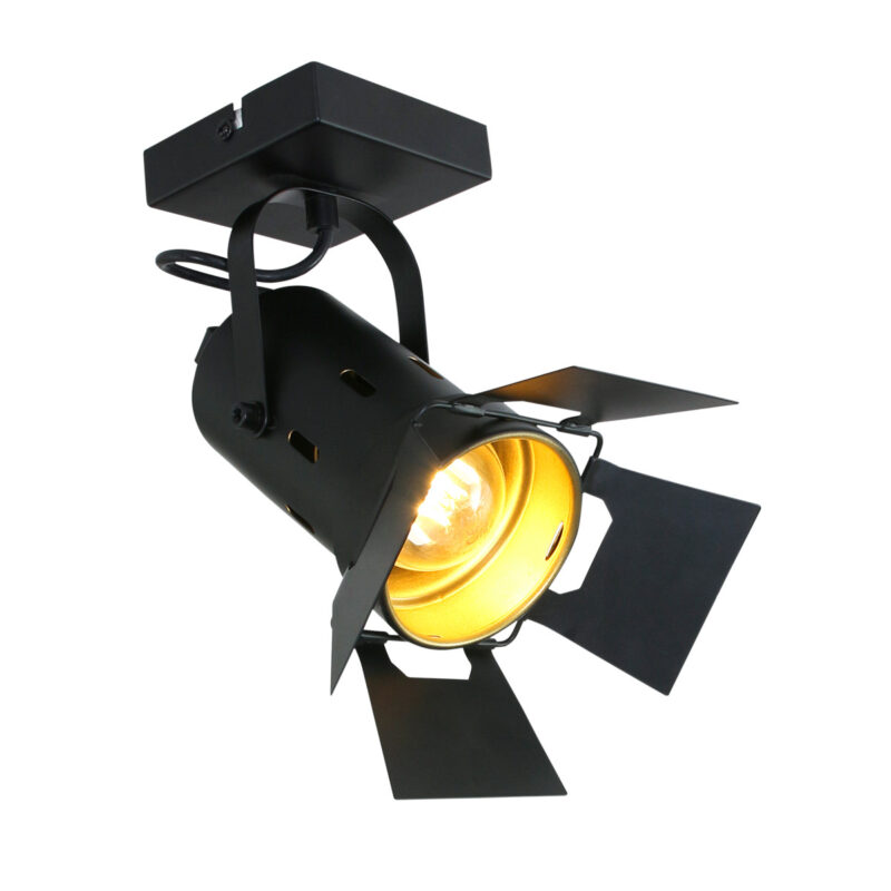 Zwarte plafondspot Carree 7996ZW met E27 fitting - Afbeelding 2