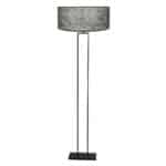 Zwarte staande lamp Stang 3849ZW met E27 fitting en zwart Sizoflor kap