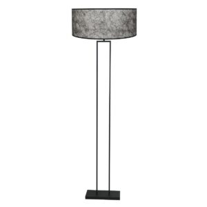 Zwarte staande lamp Stang 3849ZW met E27 fitting en zwart Sizoflor kap