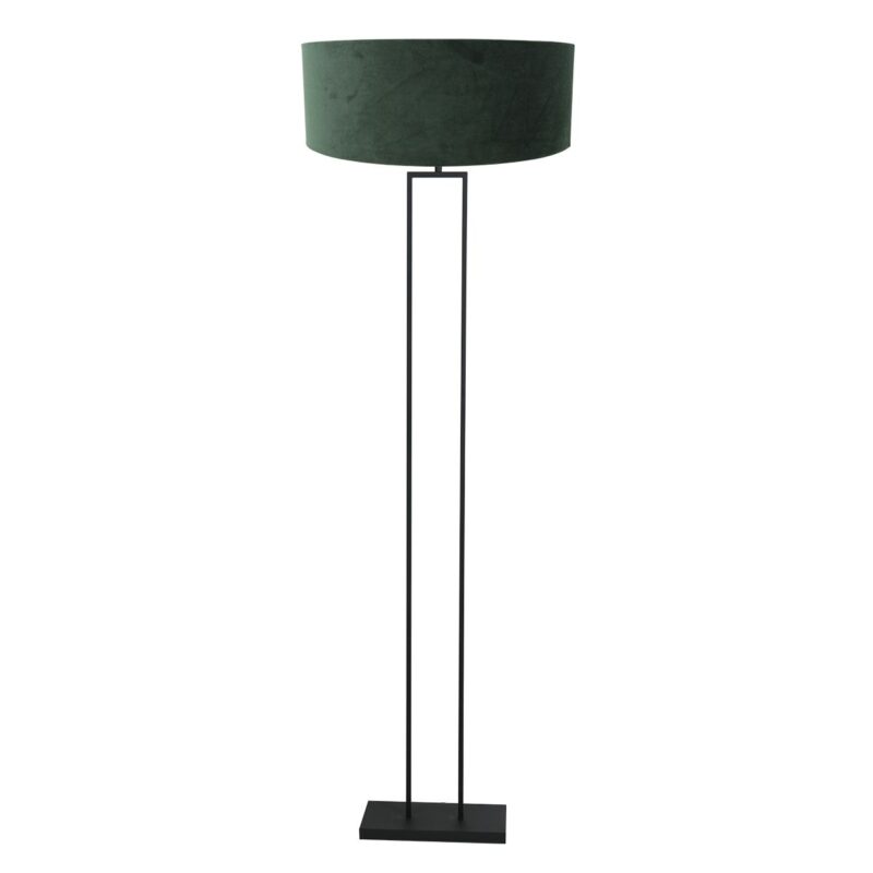 Zwarte staande lamp Stang 3853ZW met E27 fitting en groen velours kap - Afbeelding 2
