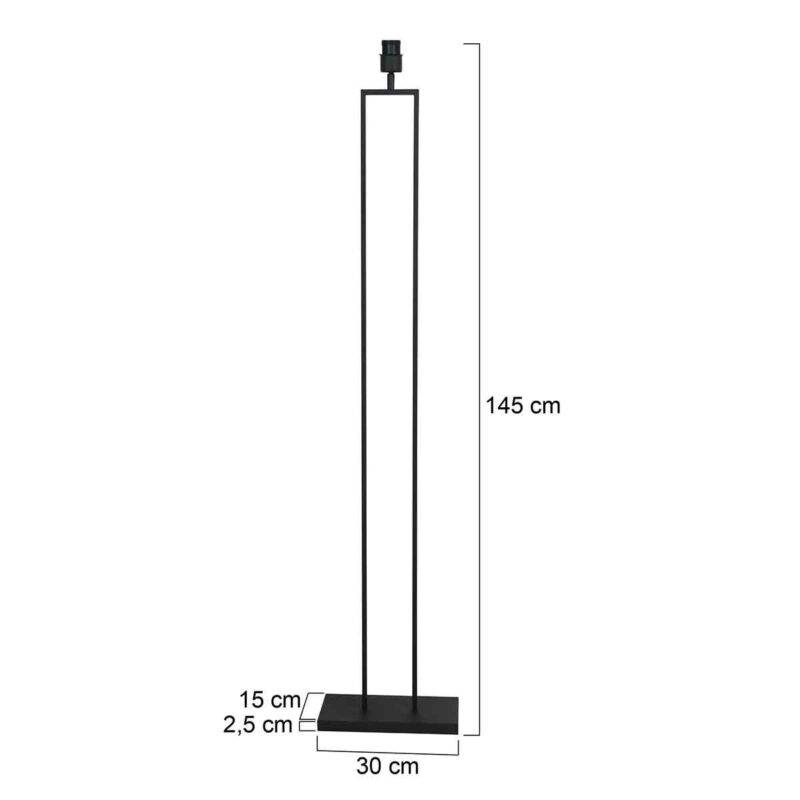 Zwarte staandelamp Stang 3842ZW met E27 fitting zonder kap - Afbeelding 7
