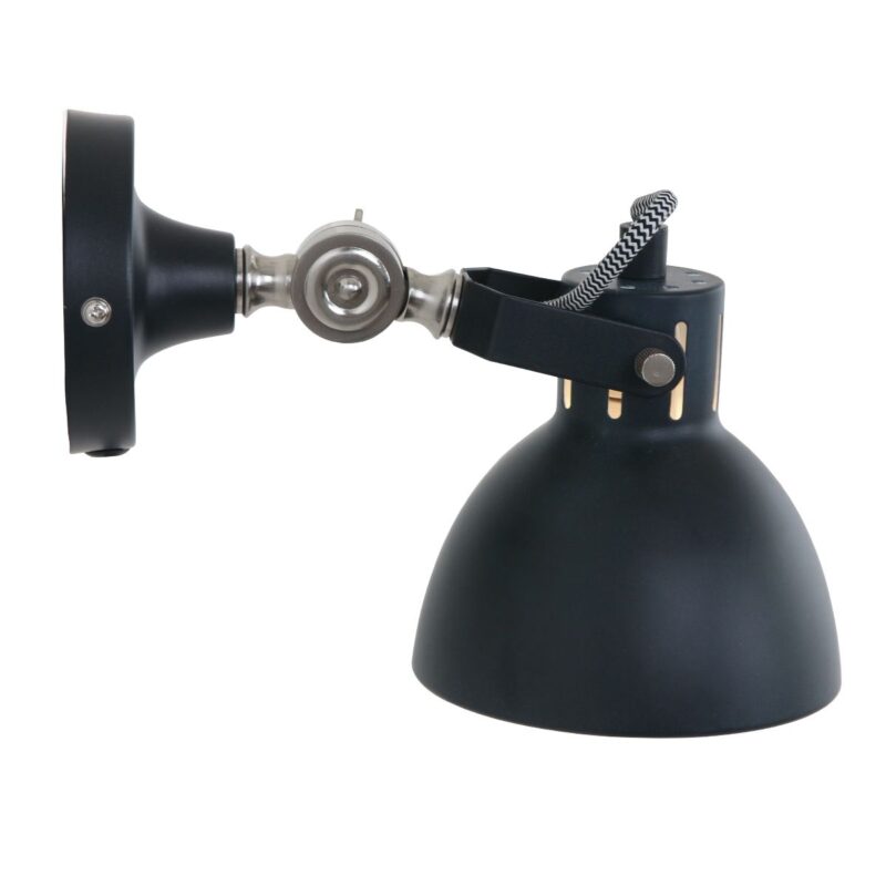 Zwarte stoere wandlamp Cera 7647ZW met kleine fitting E14 - Afbeelding 12