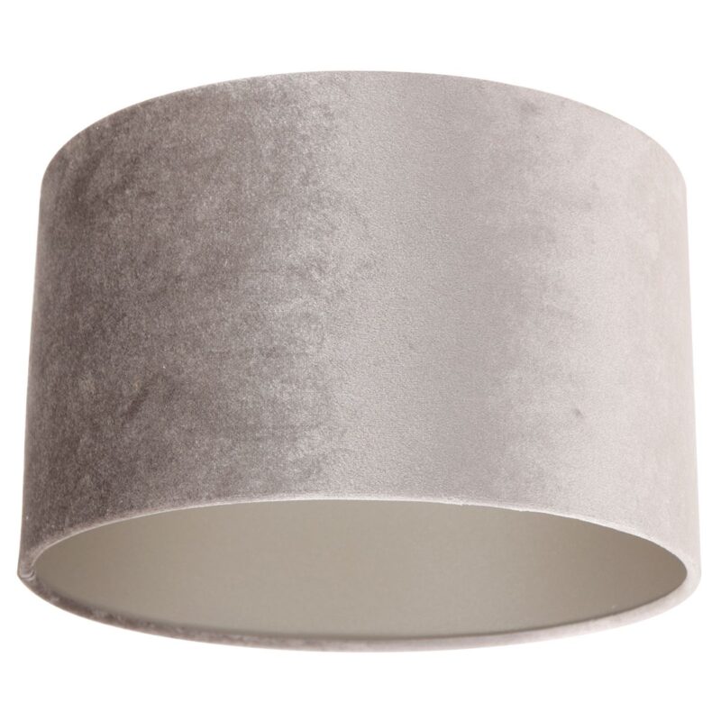 Zwarte tafellamp Stang 3858ZW met E27 fitting en grijs velours stoffen kap - Afbeelding 5