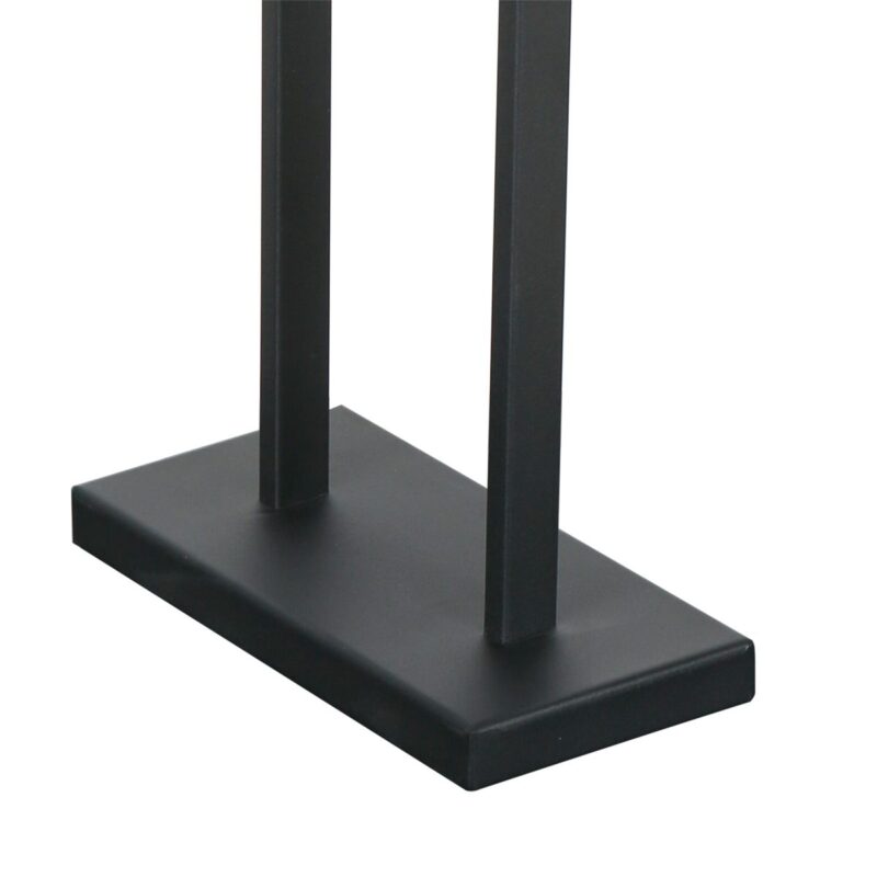 Zwarte tafellamp Stang 3860ZW met E27 fitting en wit grof linnen kap - Afbeelding 9