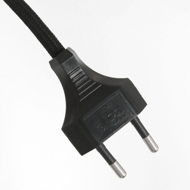 Zwarte tafellamp Stang 3861ZW met E27 fitting en grijs linnen kap - Afbeelding 11