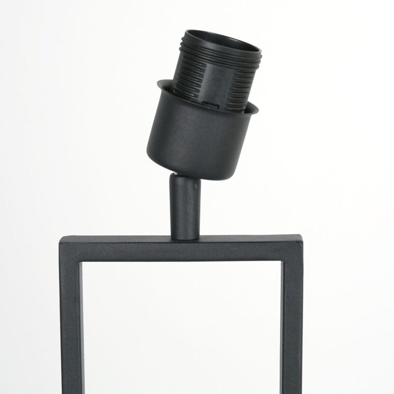 Zwarte tafellamp Stang 3861ZW met E27 fitting en grijs linnen kap - Afbeelding 3