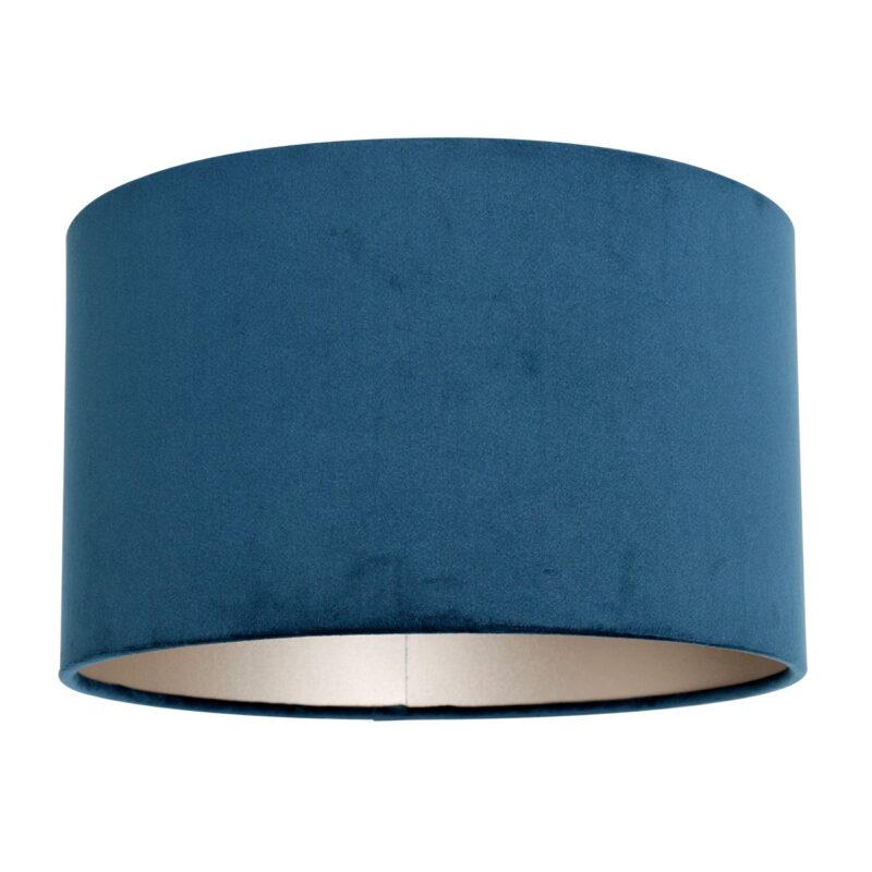 Zwarte tafellamp Stang 3863ZW met E27 fitting en blauw velours stoffen kap - Afbeelding 5