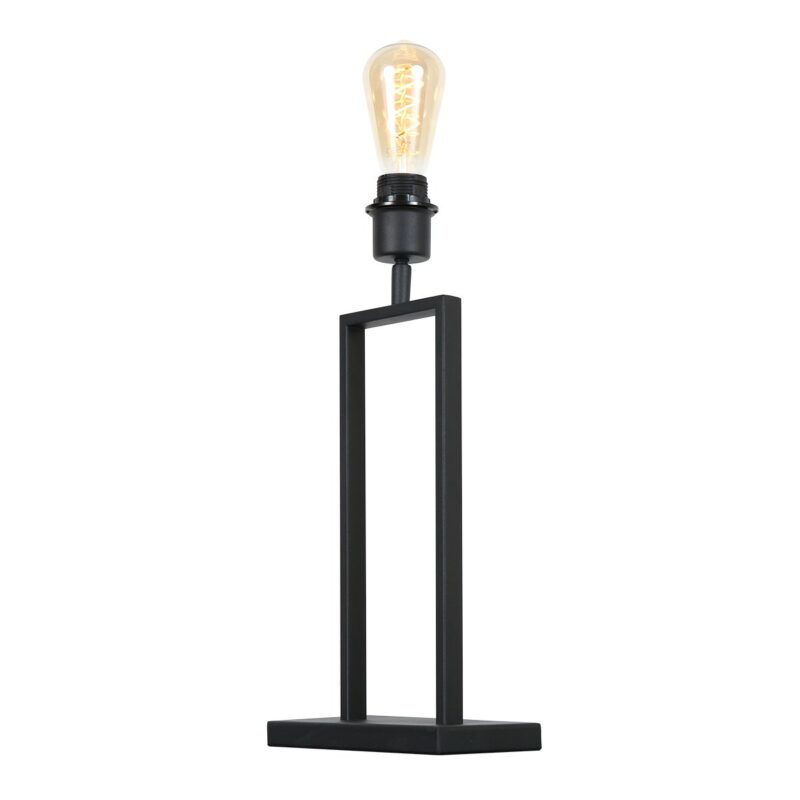 Zwarte tafellamp Stang 4158ZW met E27 fitting en naturel  bamboe kap - Afbeelding 7