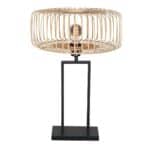 Klassieke houten tafellamp met zwart metalen voet, stijlvolle verlichting voor woonkamer en slaapkamer, design lamp LICHY LAMPEN.