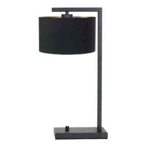 Zwarte tafellamp Stang 7195ZW met zwart linnen kap