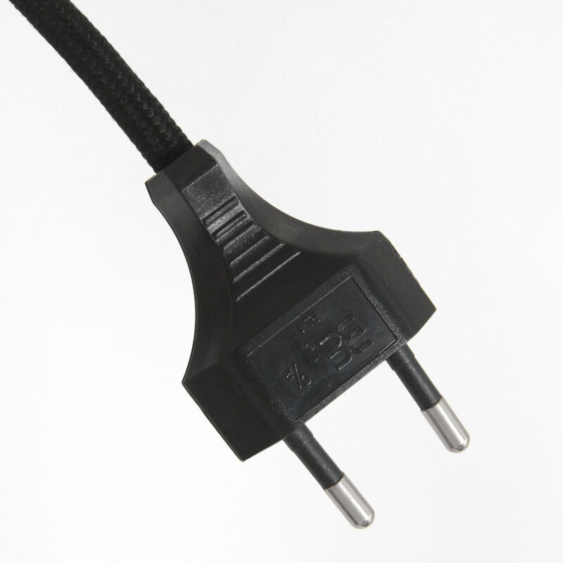 Zwarte tafellamp Stang 8160ZW met draai schakelaar en grijs grof linnen kap - Afbeelding 13