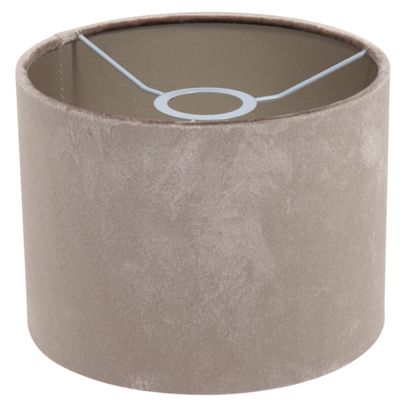 Zwarte tafellamp Stang 8163ZW met draai schakelaar en grijs velours stof kap - Afbeelding 5