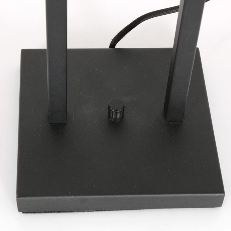 Lampe de table noire Stan 8209ZW avec interrupteur rotatif et abat-jour en lin blanc - Image 11