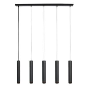 Zwarte vijflichts Hanglamp DownLume 4216ZW met GU10 fitting
