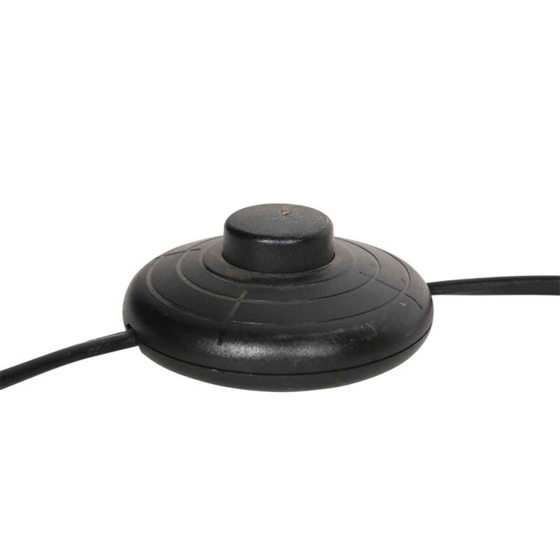 Zwarte vloerlamp Bloeba 4163ZW met grijs grof linnen kap - Afbeelding 12